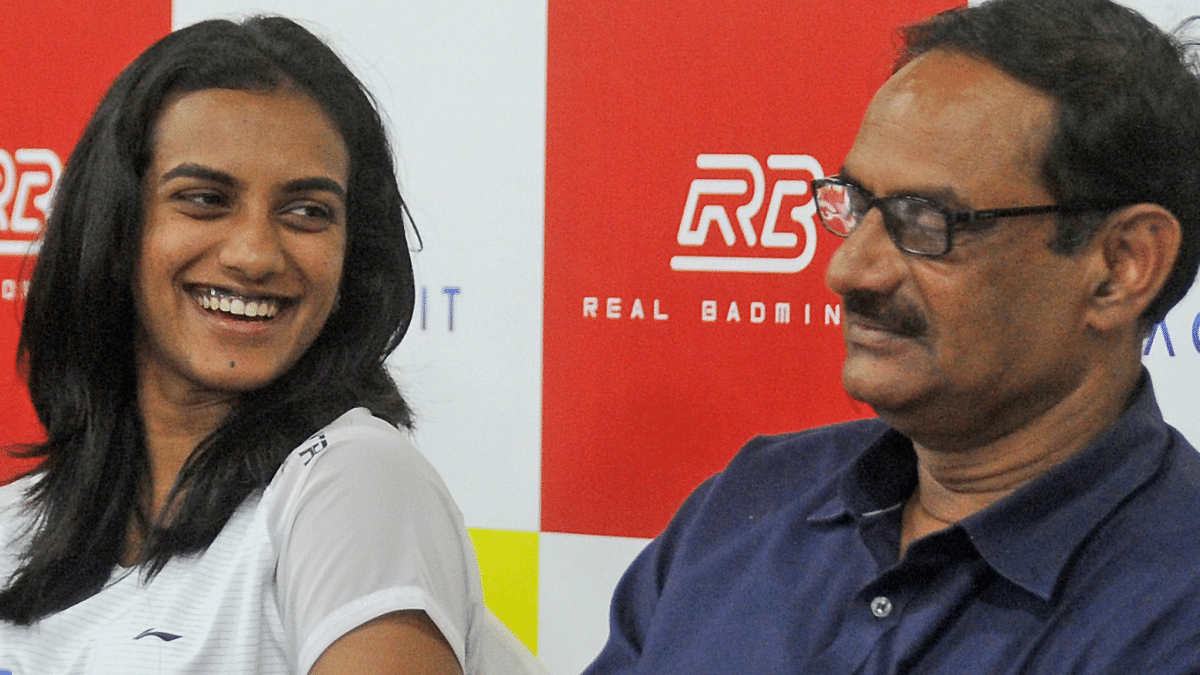 Both of Sindhu's parents are athletes who have played volleyball at the national level. Her father, Ramana, an Arjuna award recipient, played and won bronze medal at the 1986 Seoul Asian Games as part of India men's volleyball team. Credit: DH Photo
