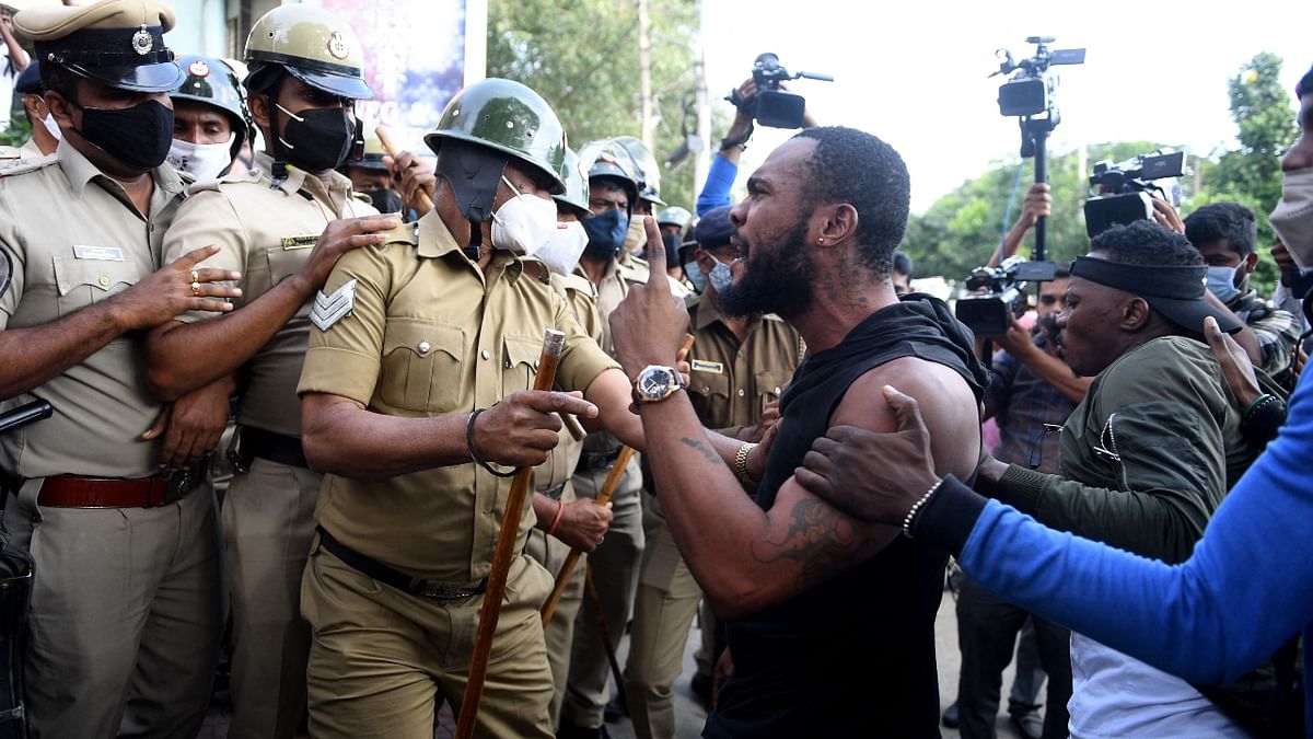Protest over Joel Malu's alleged custodial death turns violent in Bengaluru; see pics