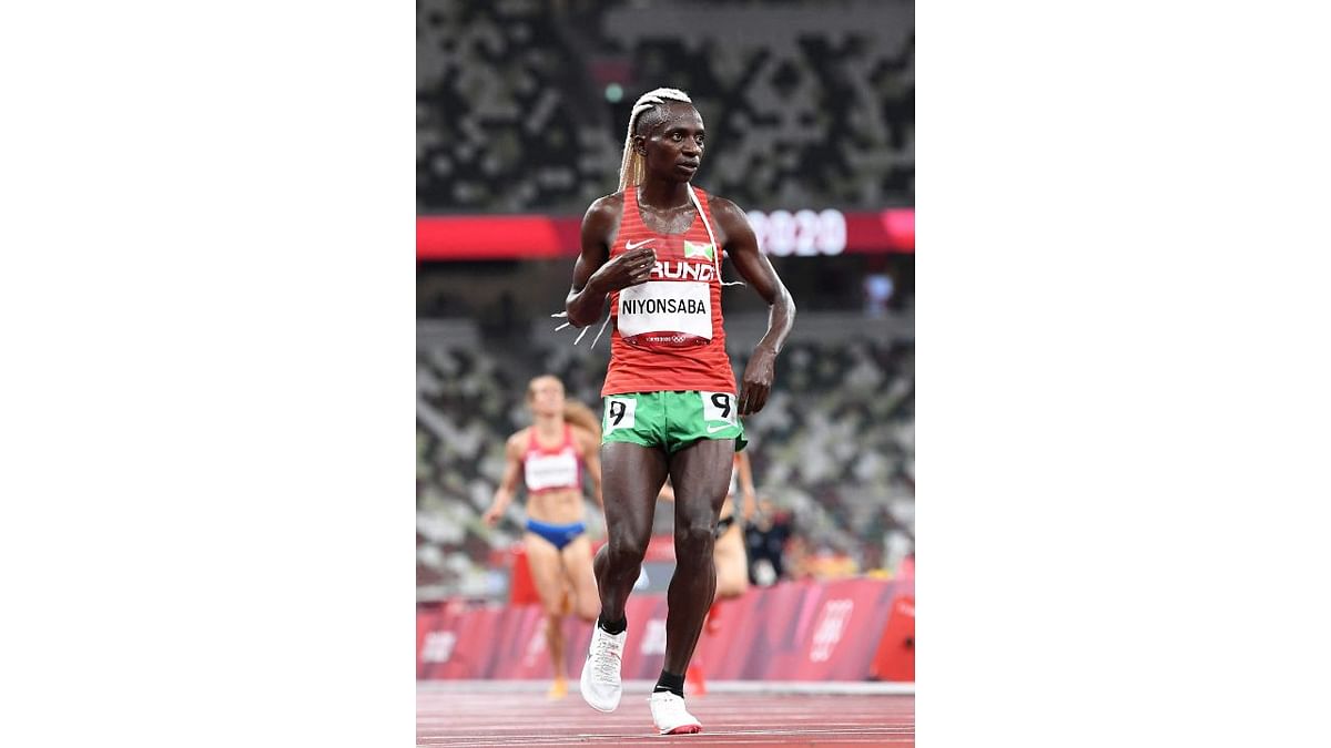 Francine Niyonsaba's white cornrows has grabbed headlines at the Tokyo Olympics. Credit: AFP Photo