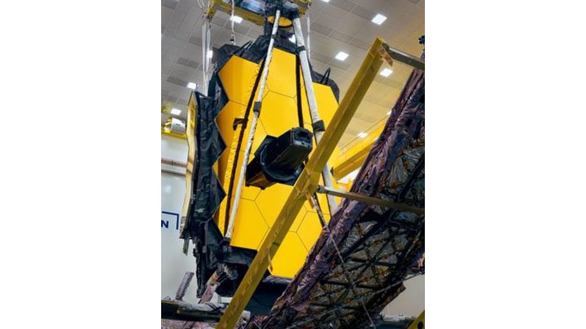 The James Webb Space Telescope's 21 feet 4-inch (6.5 meter) mirror was commanded to fully expand and lock itself into place, NASA said -- a final test to ensure it will survive its million-mile (1.6 million kilometer) journey and is ready to discover the origins of the Universe. Credit: Northrop Grumman