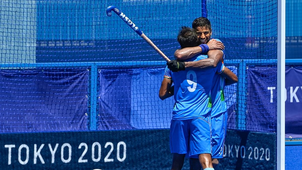 India then took a 5-3 lead after Rupinder Pal Singh notched in a penalty stroke and Simranjeet scored the winning goal of the match not long into the second half. Credit: PTI Photo