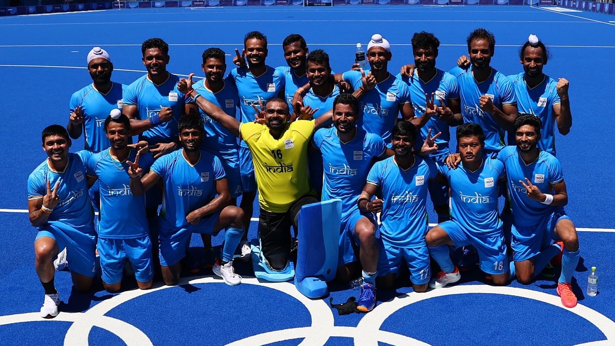 It took 41 years, but the dream of every Indian was finally realised today as the men's hockey team beat Germany 5-4 to win the bronze medal at the Tokyo Olympics. Players whirlwind of emotions captured after their win against Germany. Credit: Reuters Photo