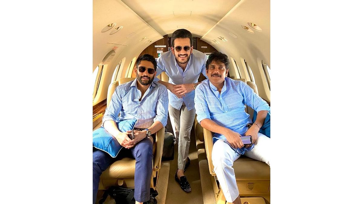 Evergreen hero Nagarjuna is one of the few celebrities who believes in living life king sized. Apart from swanky cars and palatial houses, Nagarjuna also has a separate flight for his family and him. Credit: Instagram/akkineniakhil