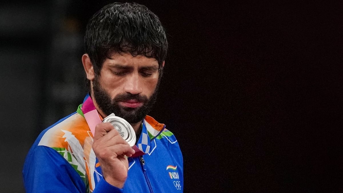 Ravi became the second Indian wrestler to win a silver medal at the Tokyo Olympic Games. Credit: PTI Photo