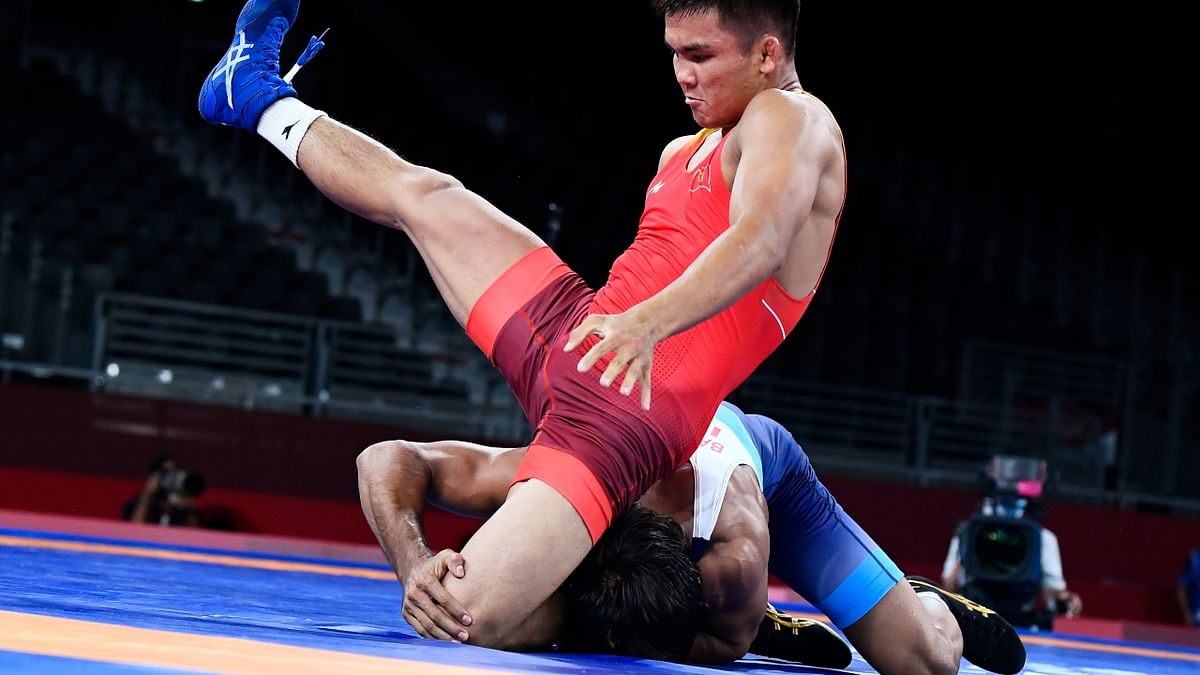 Twice Bajrang was put on activity clock and also left to defend his right leg when Ghiasi got hold of it. Credit: Reuters Photo