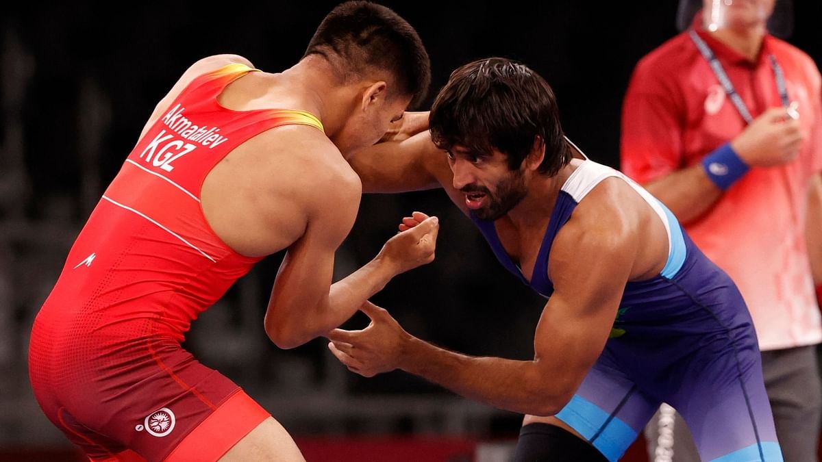 Bajrang will now fight it out with Azerbaijan's Haji Aliev for a place in the gold medal bout. Aliev is three-time world champion and bronze-winner from the Rio Games. Credit: AFP Photo