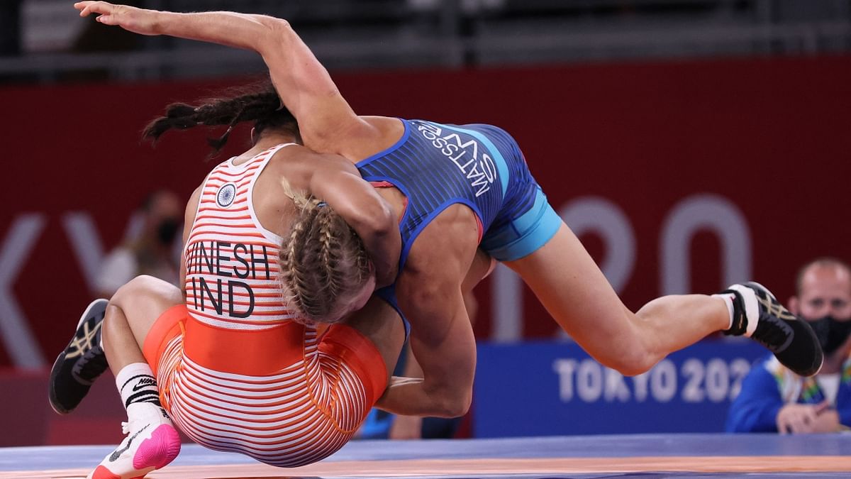 Before this bout, Vinesh had knocked out Rio Olympics bronze-winner and six-time world medallist Sofia Mattsson with a commanding 7-1 win. Credit: AFP Photo