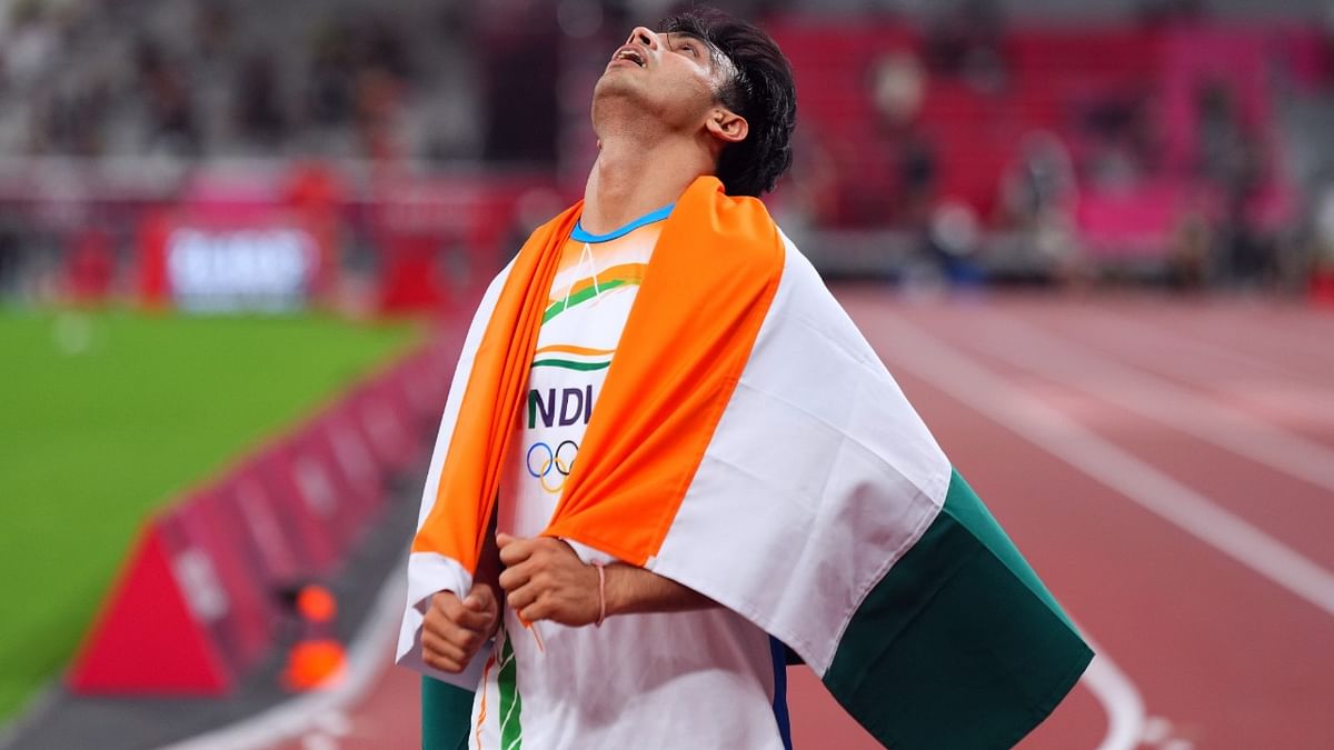 Neeraj Chopra won the men's javelin on Saturday for India's first-ever Olympic athletics gold. Credit: Reuters Photo