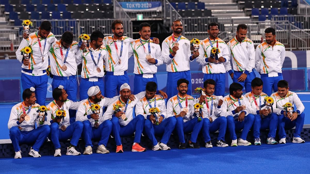 The Indian men's hockey team scripted history by winning an Olympic medal after 41 years, beating Germany 5-4 in the bronze medal play-off match. Credit: Reuters Photo