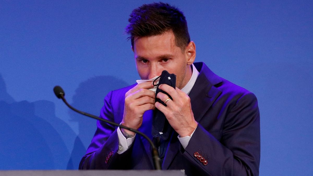 A tearful Lionel Messi confirmed he is leaving Barcelona after 17 trophy-laden years, with Paris Saint-Germain his likely next port of call. Credit: Reuters Photo