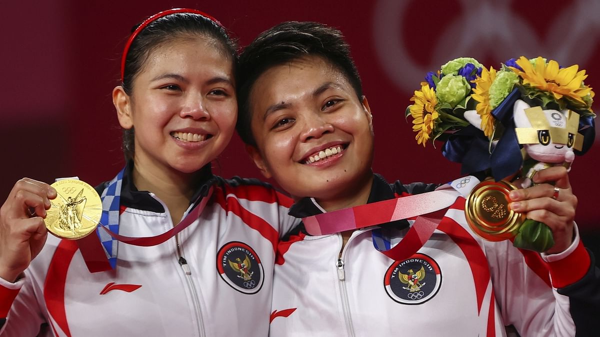 Indonesia's Greysia Polii and Apriyani Rahayu to get free meatballs for life for winning gold medal in badminton women's doubles event. Credit: Reuters Photo