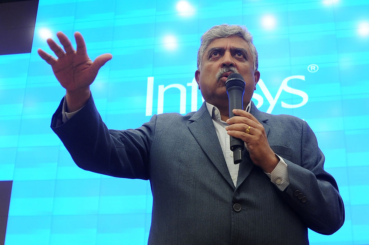 Nandan Nilekani: Nandan Nilekani is the Co-founder and Chairman of the Board at Infosys Ltd. He was most recently the Chairman of the Unique Identification Authority of India (UIDAI) in the rank of a Cabinet Minister. Credit DH Photo