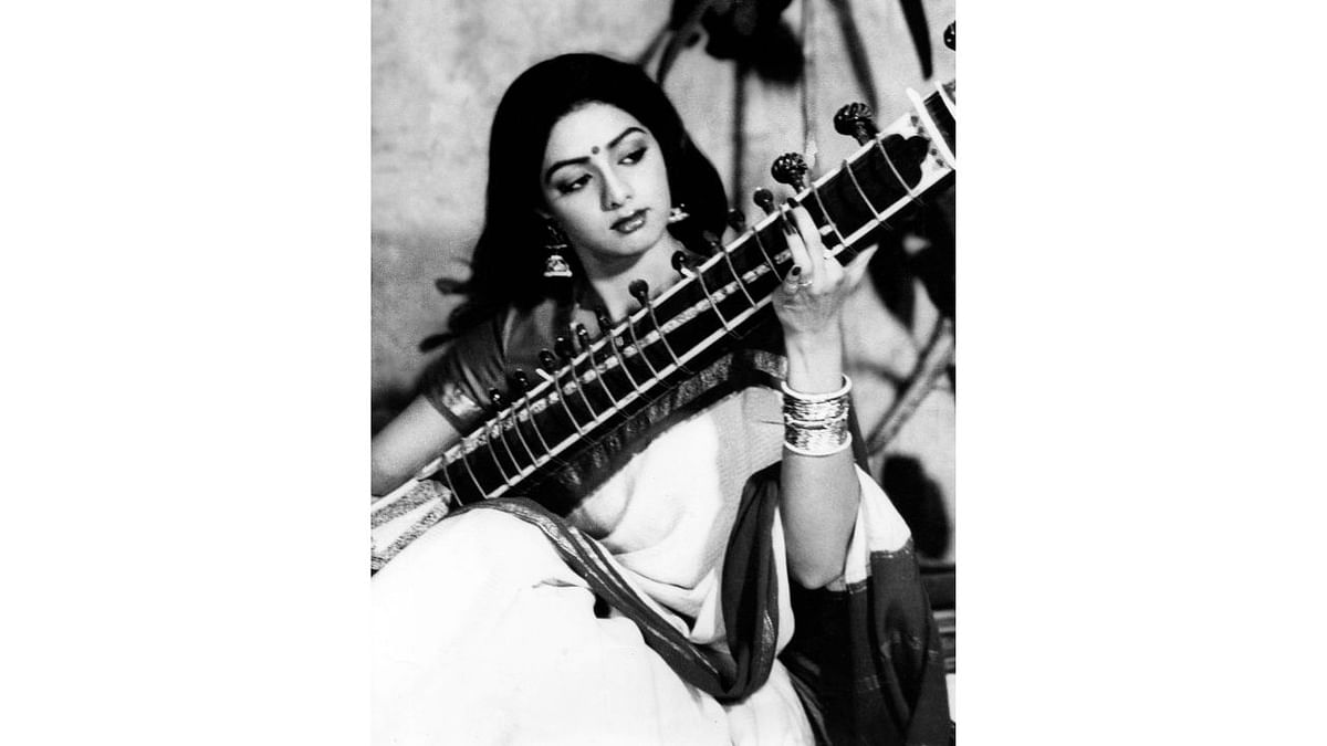 Besides acting, Sridevi has also done playback singing in few of her movies. Credit: DH Photo