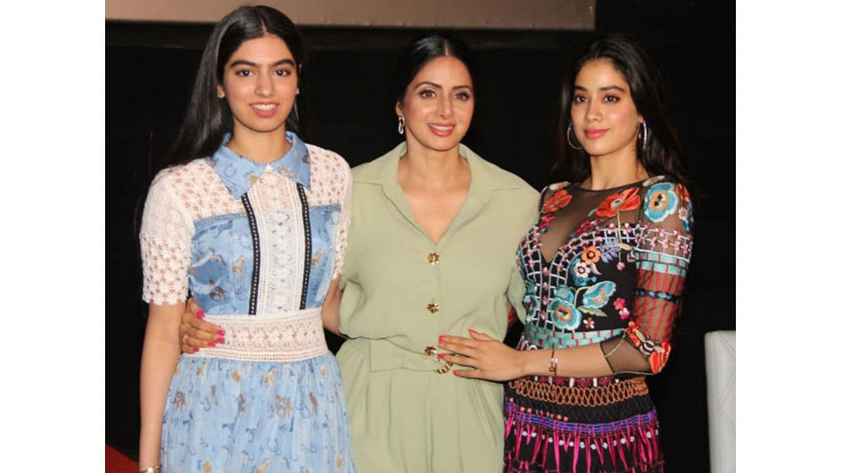 Not many know that Sridevi named her two daughters Janhvi and Khushi after the names of the heroines in her husband Boney Kapoor’s films, ‘Judaai’ and ‘Hamara Dil Aapke Paas Hai’. Credit: DH Photo