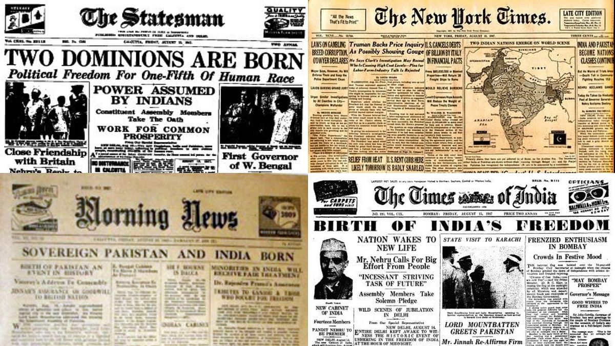 Looking back at newspaper headlines on August 15, 1947