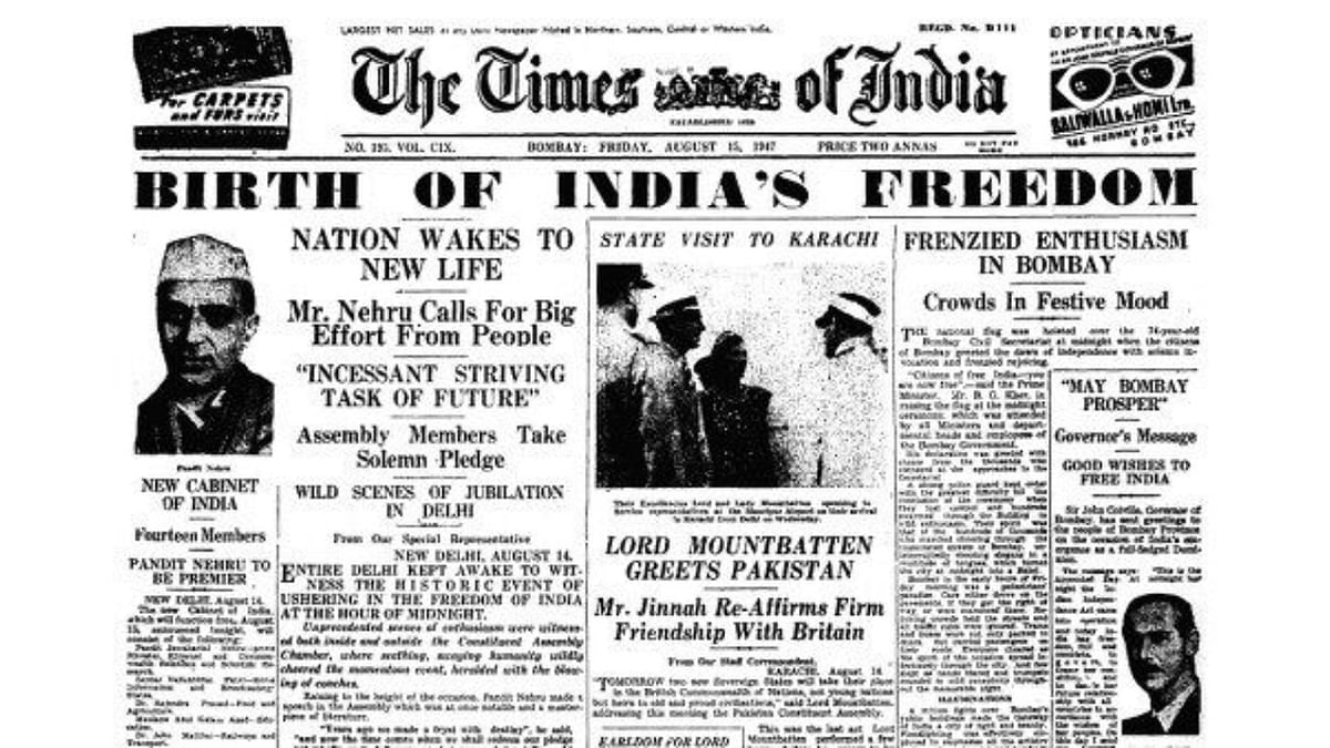 Times of India: The Times of India had the banner headline,