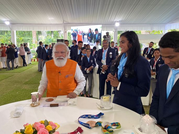 PV Sindhu with the promised ice cream.