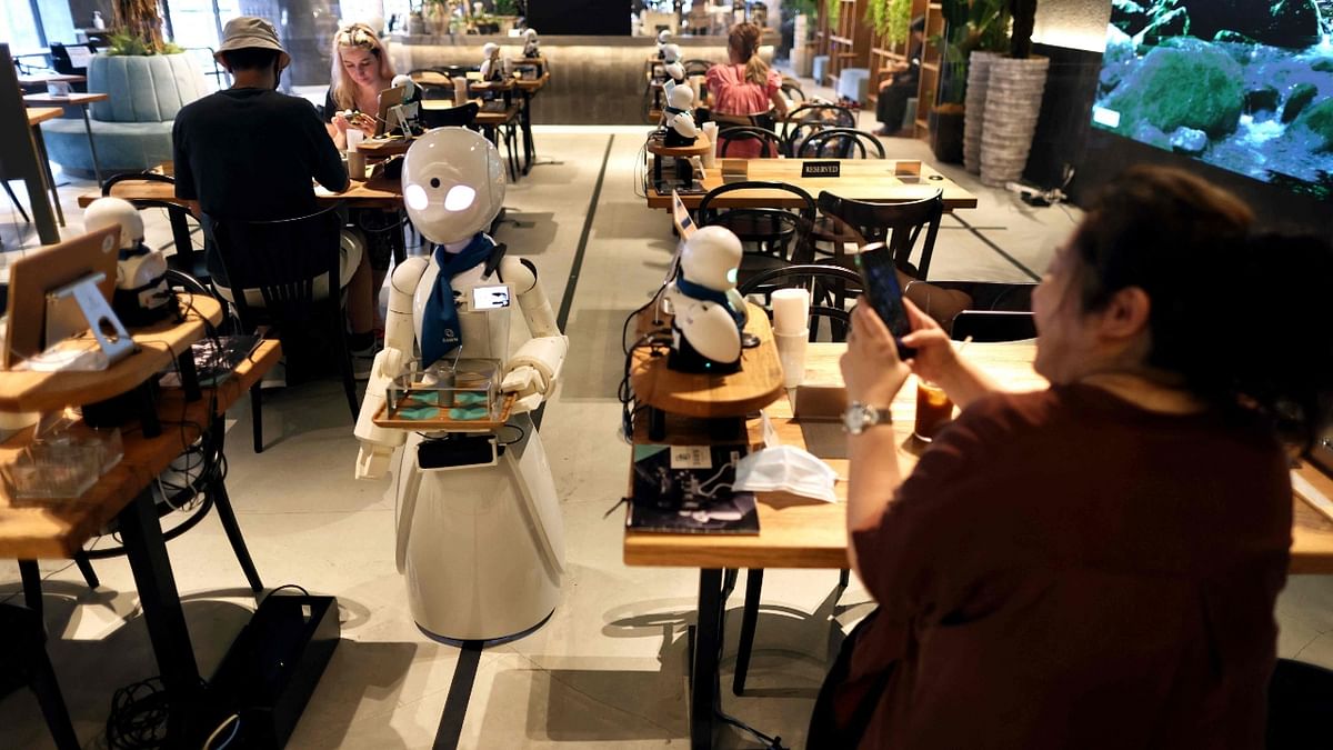 The project is the brainchild of Kentaro Yoshifuji, an entrepreneur who co-founded the company Ory Laboratory that makes the robots. Credit: AFP Photo