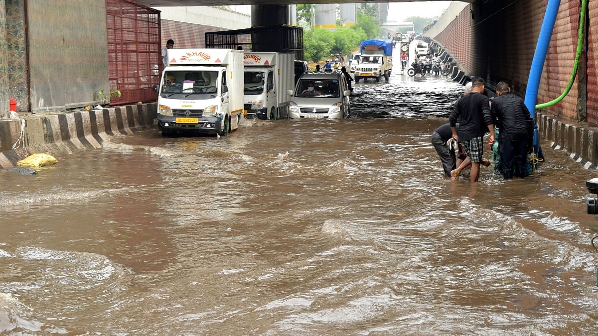 The Safdarjung Observatory, considered the official marker for Delhi, recorded 139 mm rainfall, while the Ridge Station registered 149.2 mm rainfall in the last 24 hours. Credit: PTI Photo