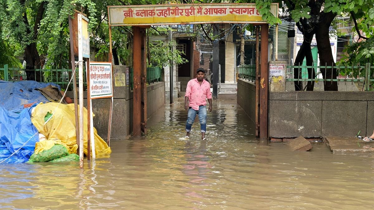 Due to the waterlogging, the Delhi Traffic Police closed several crucial underpasses and took to Twitter to inform commuters. Credit: PTI Photo