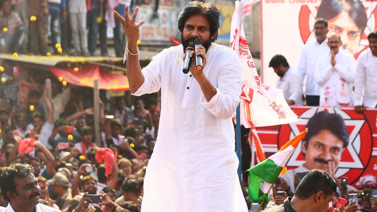 Pawan Kalyan – One of the most famous actors in Telugu cinema, Pawan Kalyan has entertained audience for over two decades. He took the political plunge in 2014 where he began his own political party, Jana Sena Party.  Credit: DH Photo