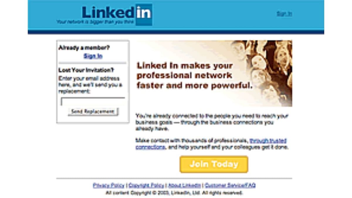 This is how LinkedIn looked like in 2003. Credit: www.internetlivestats.com