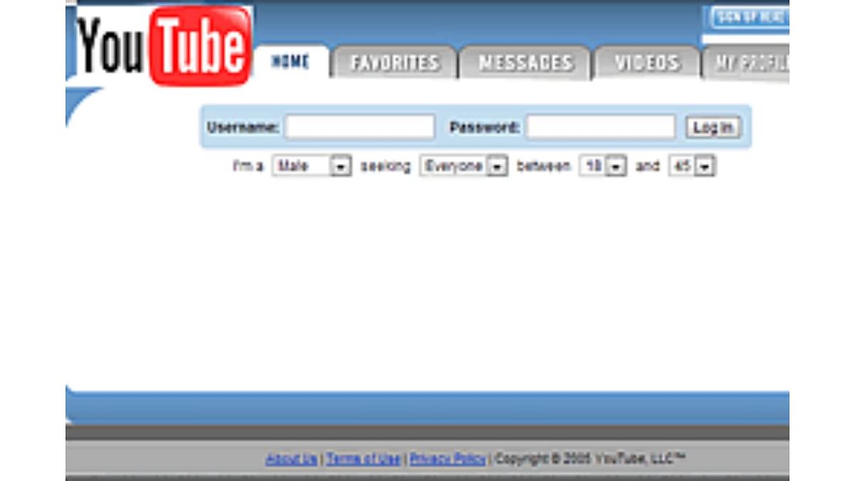 YouTube was launched in 2005 and here is how it looked. Credit: www.internetlivestats.com
