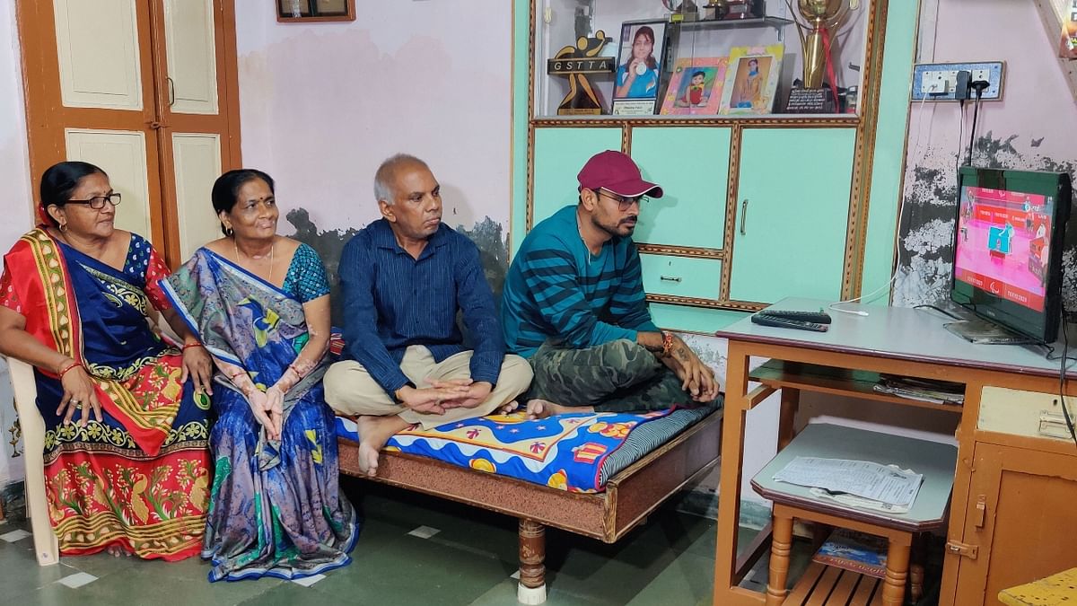 Daughter of Hasmukhbhai Patel, a small-time shopkeeper at Sundhiya village in Gujarat's Mehsana district, she was not considered a bright medal prospect coming into the Games but she has made her maiden Paralympics a memorable one. In this photo, Bhavina’s family is seen watching her match. Credit: PTI Photo