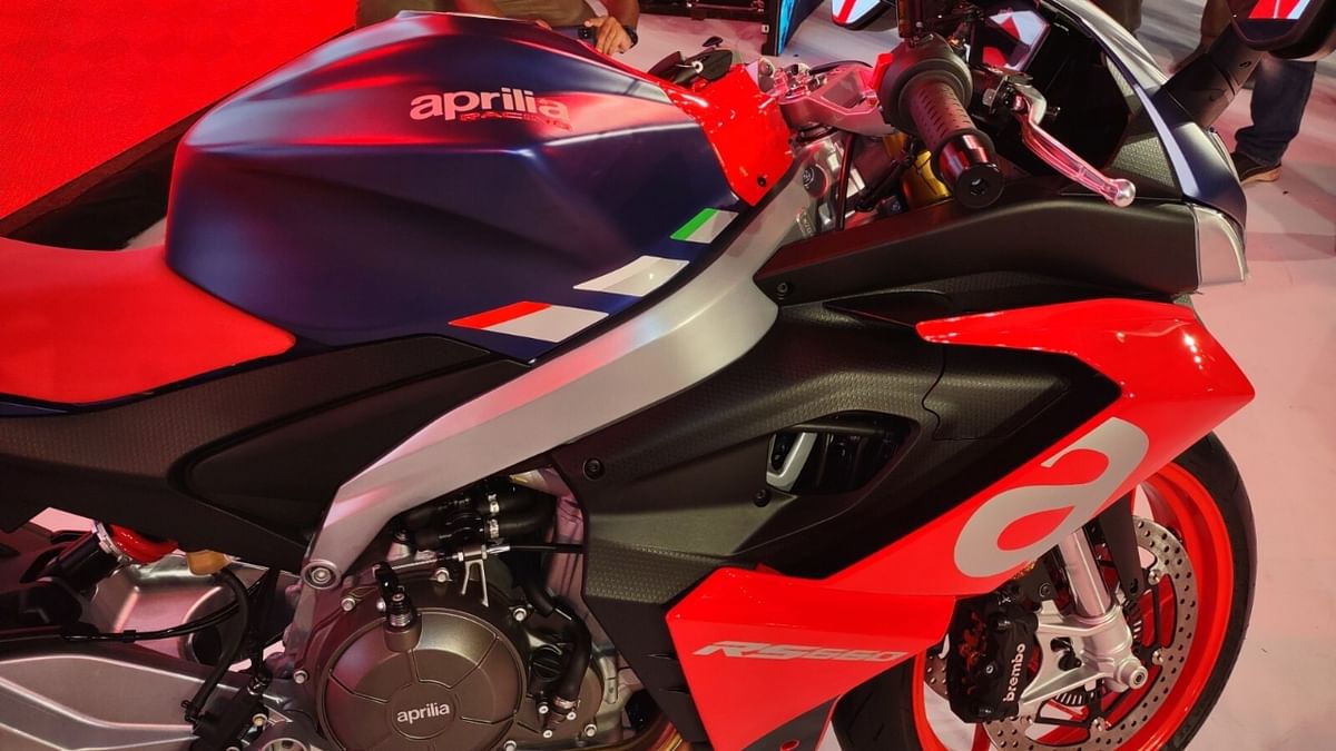 The all-new 660-cc Aprilia RS 660 is priced at Rs 13.39 lakh. Credit: DH Photo/Vivek Phadnis
