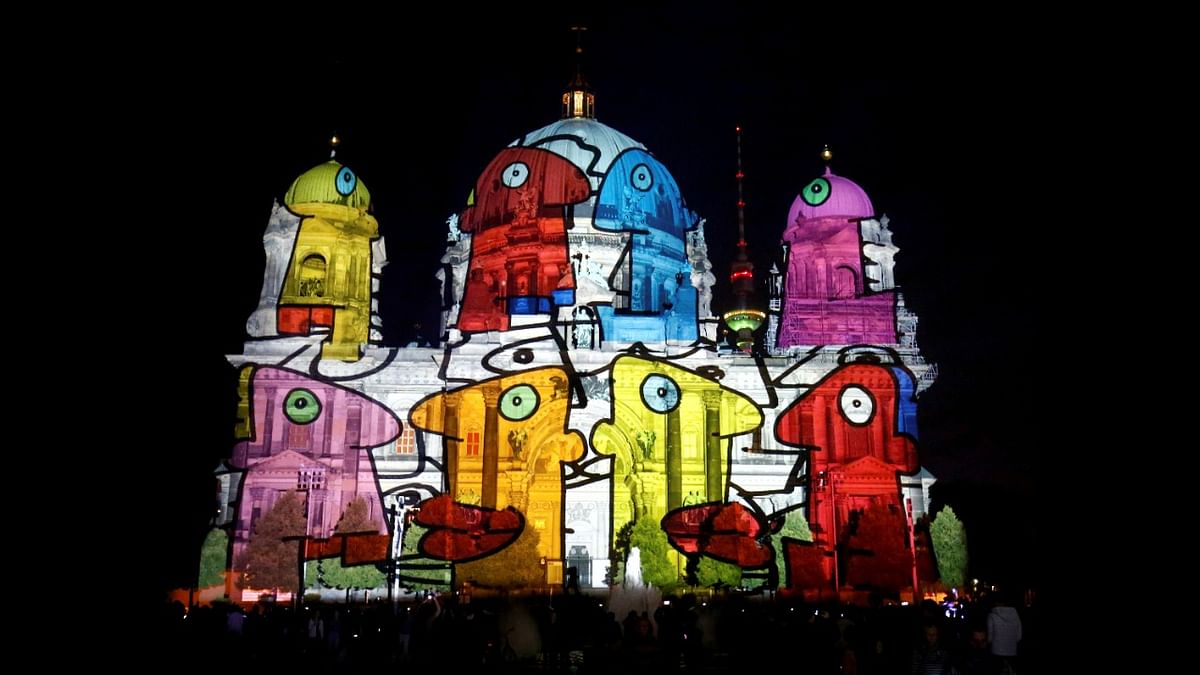 The Berlin Cathedral (Berliner Dom) is illuminated during the Festival of Lights show in Berlin, Germany. Credit: Reuters Photo
