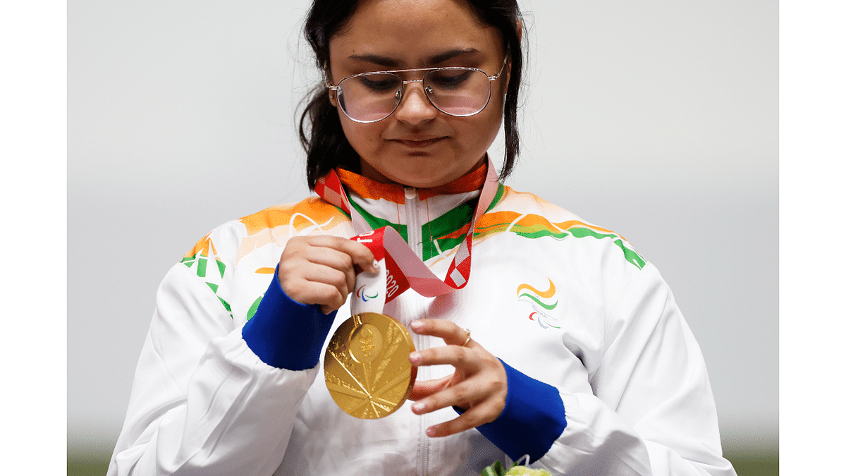 Trailblazing shooter Avani Lekhara became the first Indian woman to win two Paralympic medals by claiming the 50m Rifle 3 Position SH1 bronze to add to an unprecedented gold she had secured earlier in the Games. Credit: Reuters Photo
