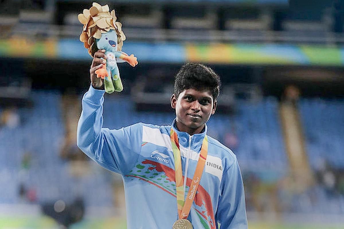 High jumper Mariyappan Thangavelu won silver medal in Tokyo 2020 Paralympics in Tokyo. Credit: PTI Photo