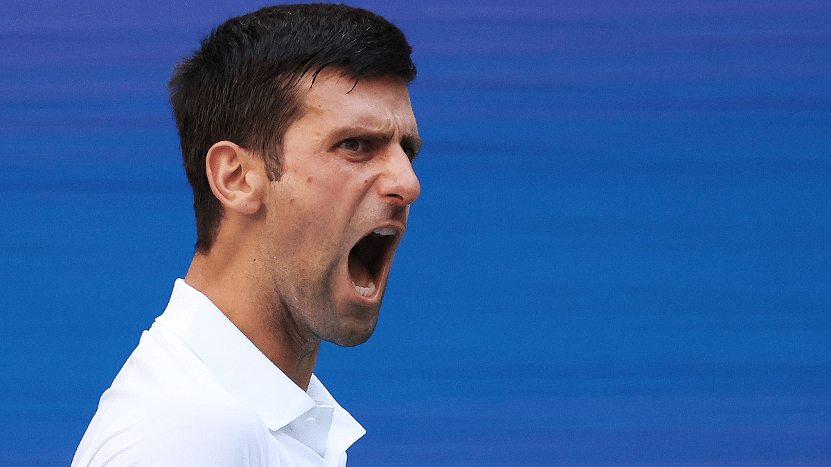 Novak Djokovic of Serbia celebrates a point against Kei Nishikori of Japan during his Men's Singles third round match of the 2021 US Open. Credit: AFP Photo