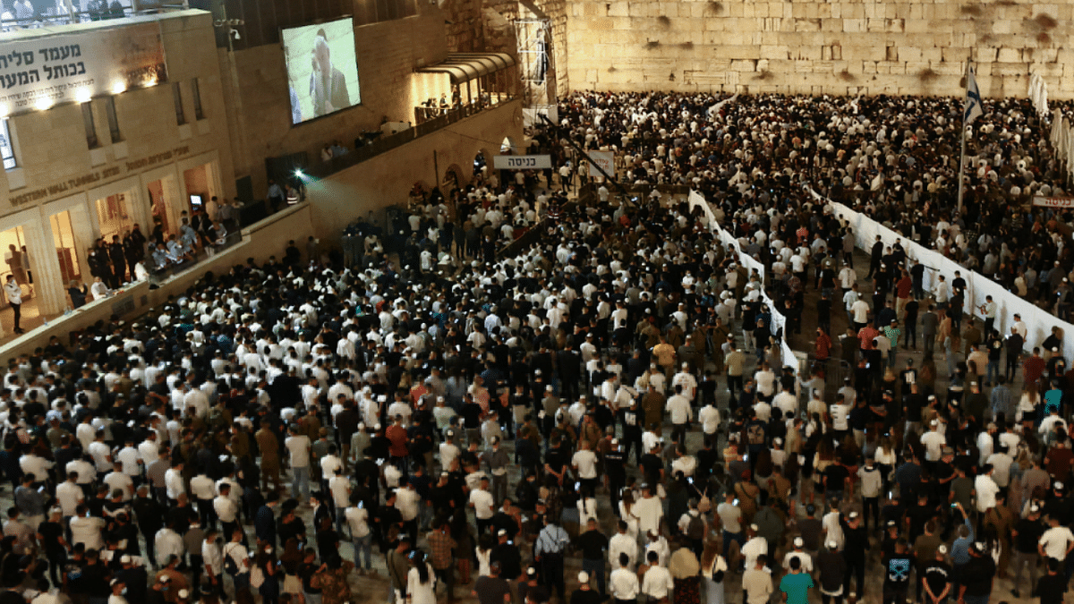 Jewish worshippers take part in Slichot prayers at the Western Wall, Judaism's holiest prayer site, ahead of the Jewish New Year, amid the coronavirus disease in Israel, in Jerusalem's Old City. Credit: Reuters Photo