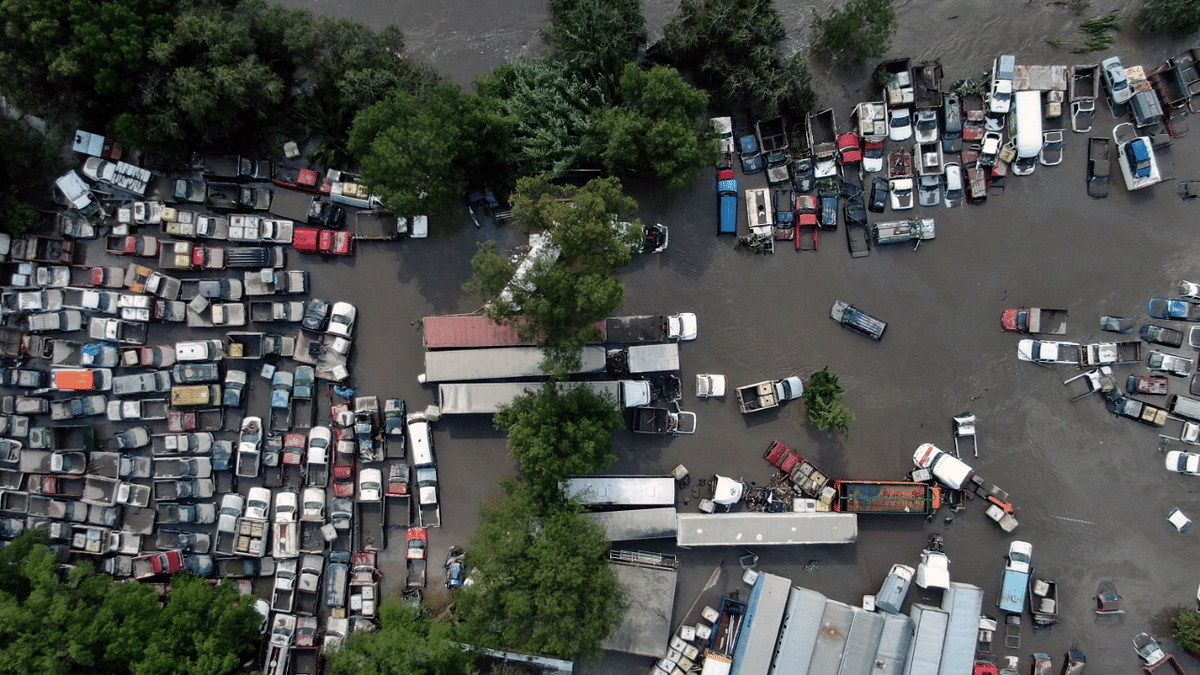 Aereal view of flooded streets in Tula de Allende, Hidalgo state, Mexico. Credit: AFP Photo