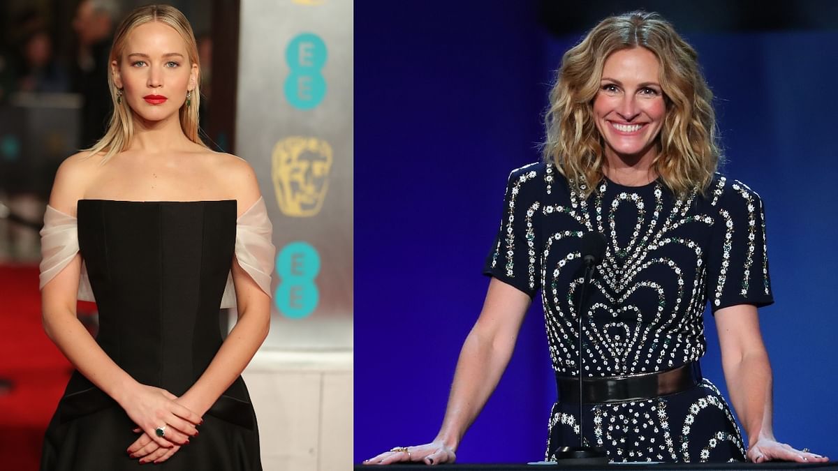 Jennifer Lawrence and Julia Roberts share the sixth spot. Both these divas received $25 million as salaries for their movies. Credit: AFP Photo
