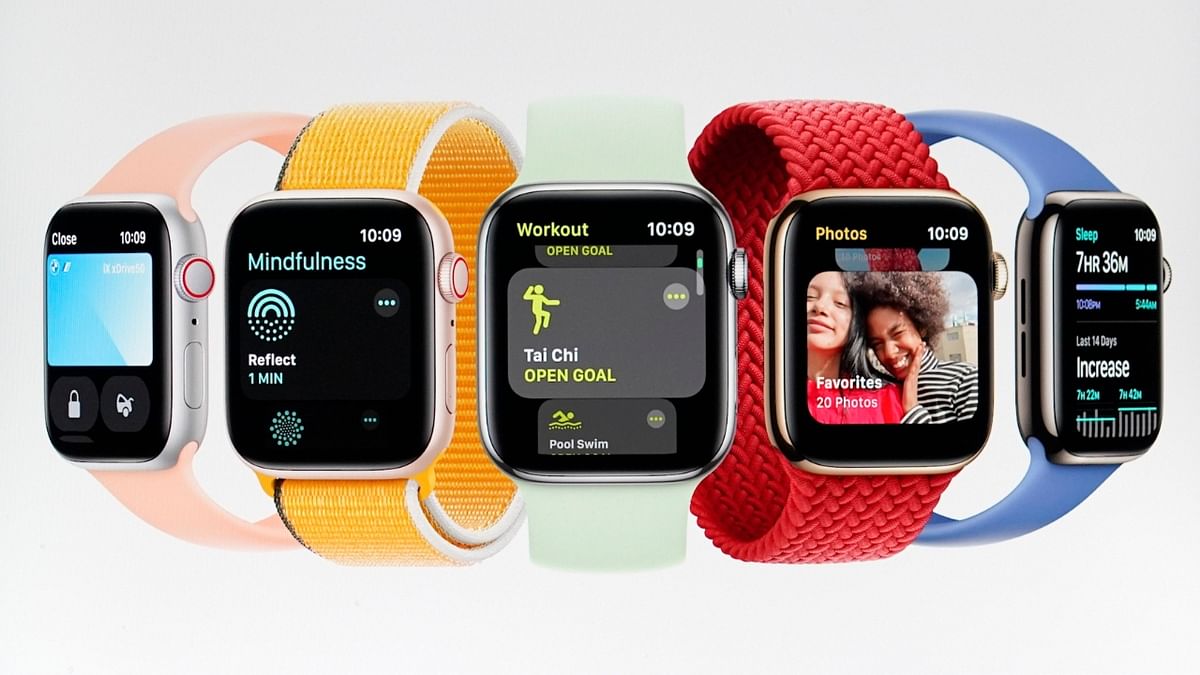Apple Watch: The latest Apple Watch is redesigned to have a larger display, with softer and more rounded corners. The borders are 40 per cent thinner, compared with Series 6. Fitness plus, a key feature on Apple Watches, adds new programs such as pilates and meditation as well as snow season and support group workouts. The Series 7 starts at Rs 29,400 approx. and will be available this autumn. Credit: AP Photo