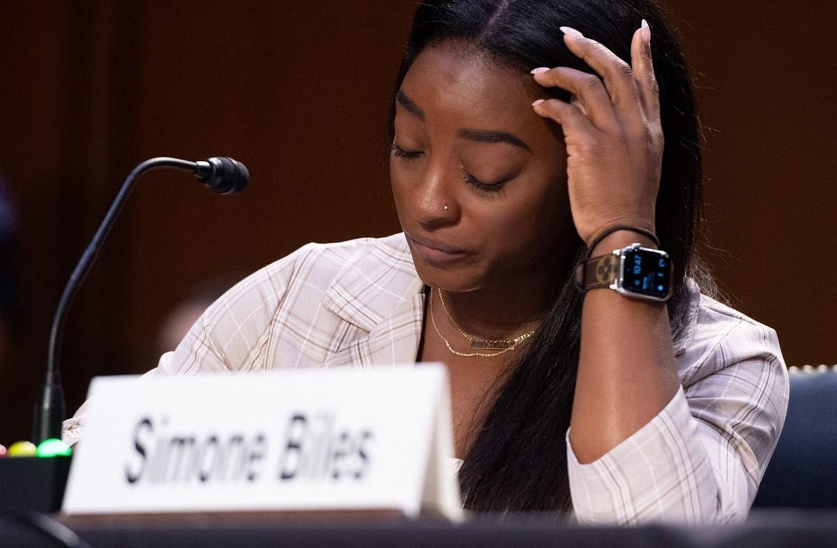 US Olympic gymnasts Simone Biles testifies during a Senate Judiciary hearing about the Inspector General's report on the FBI handling of the Larry Nassar investigation of sexual abuse of Olympic gymnasts, on Capitol Hill. Credit: AFP Photo