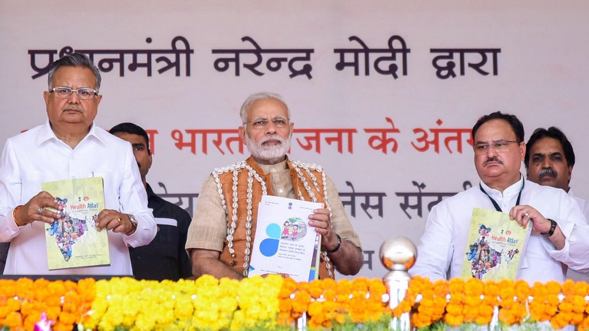 Pradhan Mantri Jan Arogya Yojana (PM-JAY) | The PM-JAY or Ayushman Bharat Yojana launched by the Modi government in September 2018 was a one-of-its-kind central healthcare policy that aimed to provide free access to healthcare to India's poor. Credit: PTI File Photo