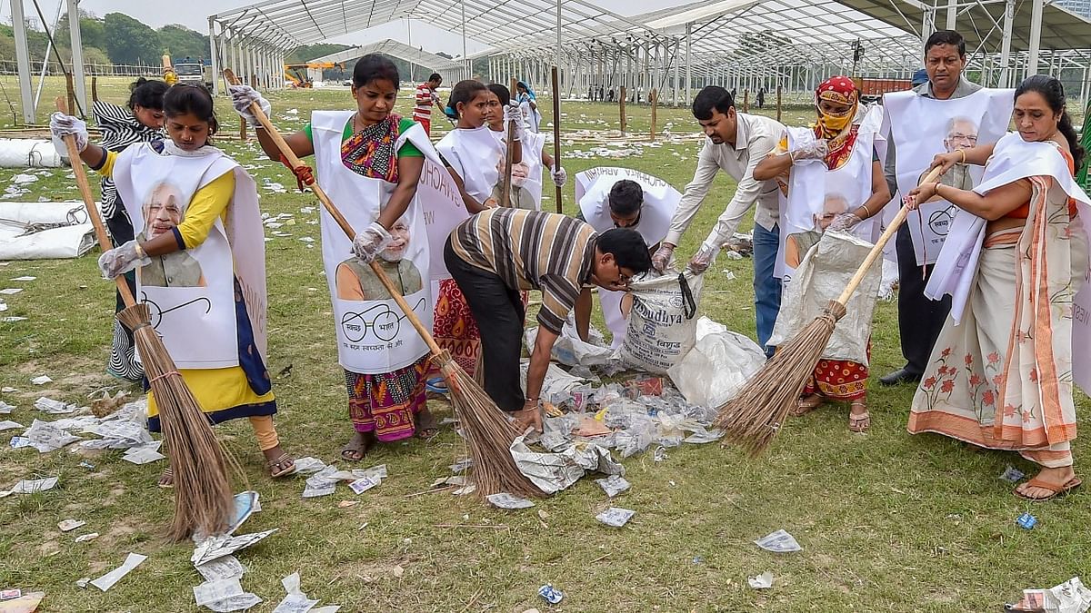 Swachh Bharat Abhiyan | One of the very first schemes introduced by PM Modi as soon as he came to power in 2014, the Swachh Bharat Abhiyan brought about a shift in attitude toward people's perception of cleanliness. Credit: PTI File Photo