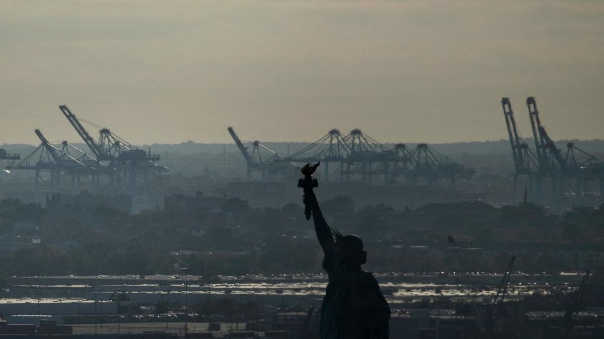 A view of the Statue of Liberty September 20, 2021, in New York. Credit: AFP Photo