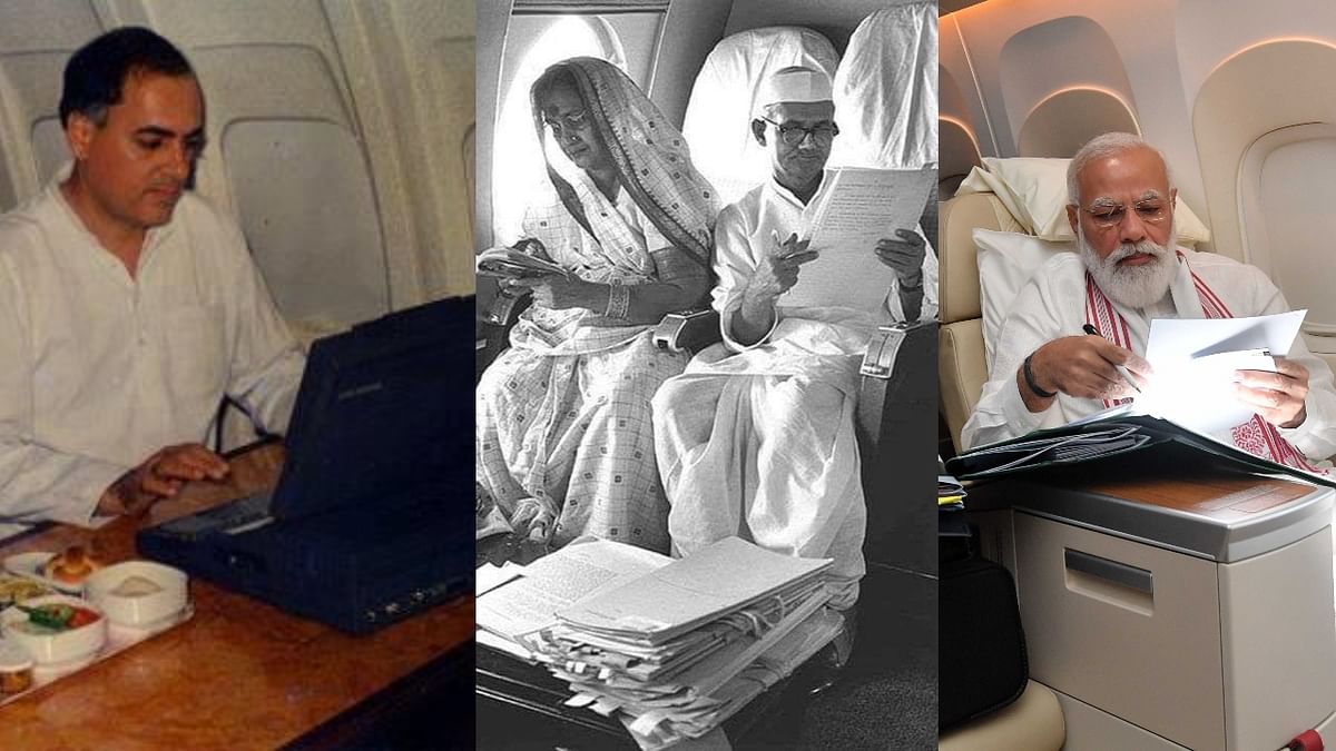 Pics of Indian Prime Ministers working on flight over the years
