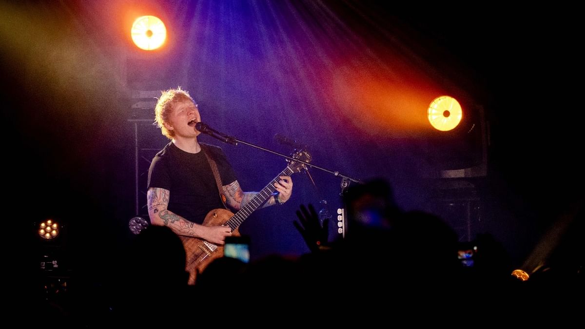 English singer Ed Sheeran performs his new album in The Qube by Qmusic in Amsterdam. Credit: AFP Photo