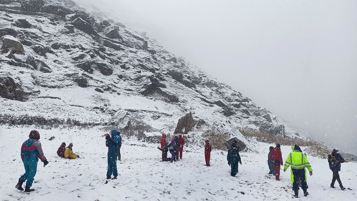 Uttarakhand and Himachal Pradesh witnessed fresh snowfall as the minimum temperatures dropped across the two states. Credit: PTI Photo