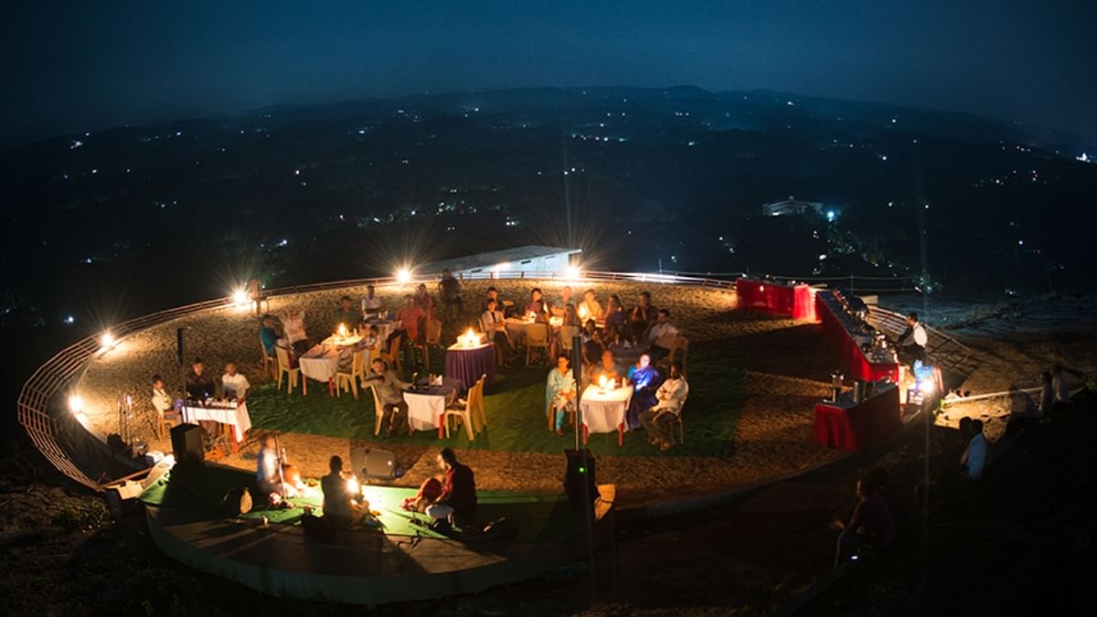 Elephant Rock Hill lets you enjoy the stunning view of Kollam while indulging in fine dining. Credit: Jayadevan Vayala