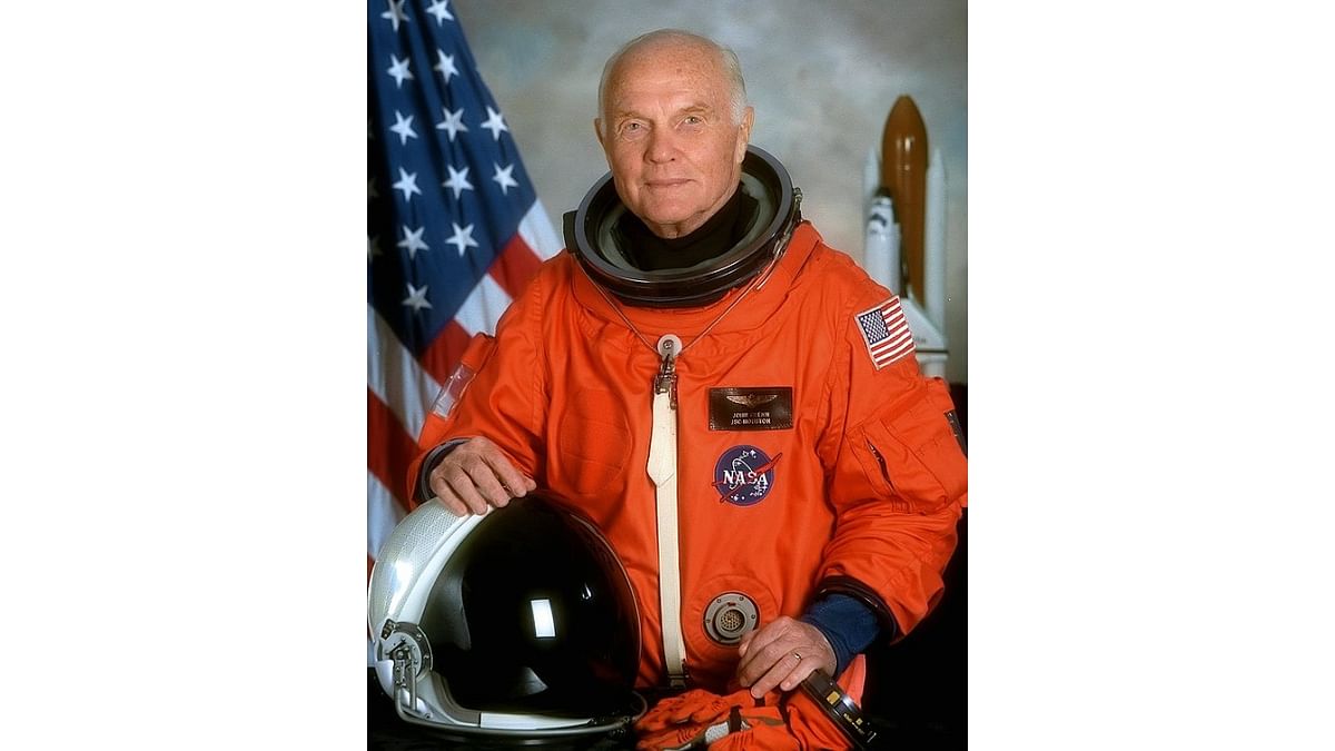 Before 2021, American John Glenn was the oldest person to be in space, at the age of 77. Credit: Wikimedia Commons