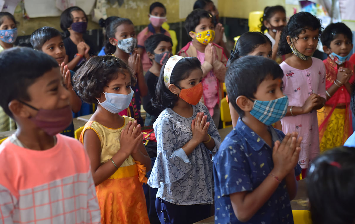 Monday saw Karnataka schools reopen amid Covid-19 for students of Classes 1 to 5. Credit: PTI Photo