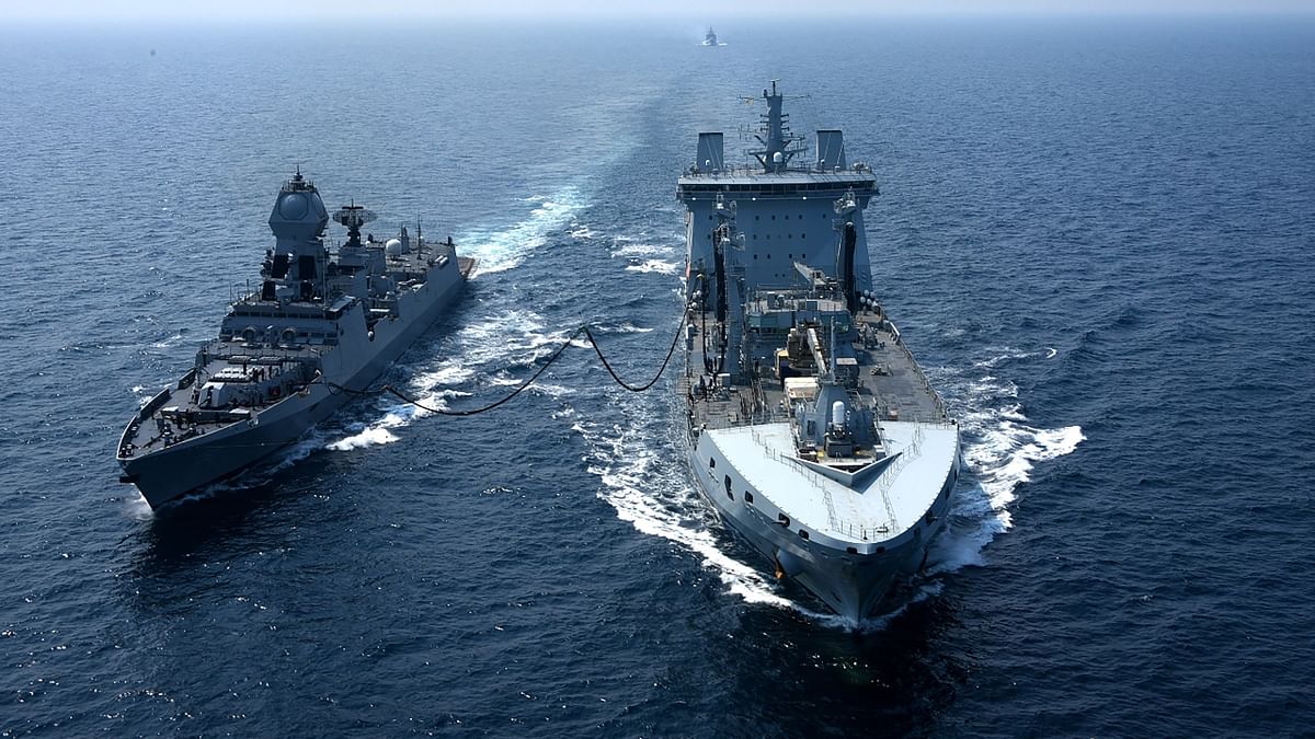 The sea phase of the maiden Tri-Service exercise 'Konkan Shakti 2021' between the Indian Armed Forces and the United Kingdom (UK) culminated in the Arabian Sea on October 28, 2021. Credit: PIB Photo