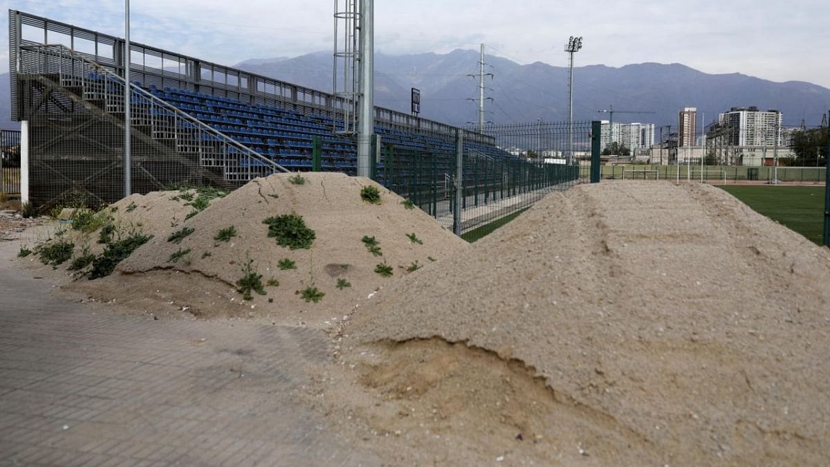 A view of former 'Arturo Vidal Municipal Stadium' after local authorities removed the name of the Chilean soccer player, in Santiago, Chile. Credit: Reuters photo