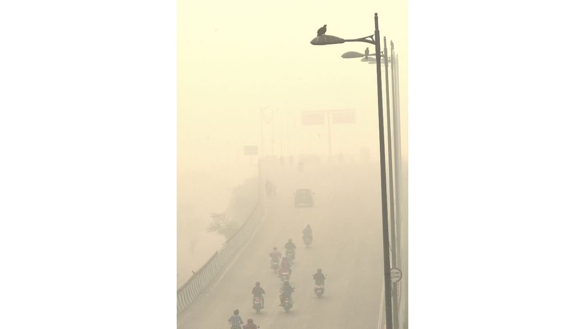 During winter months pollution levels surge in northern India, as lower temperatures and a drop in wind speed tend to trap pollutants in the air longer. Credit: PTI Photo